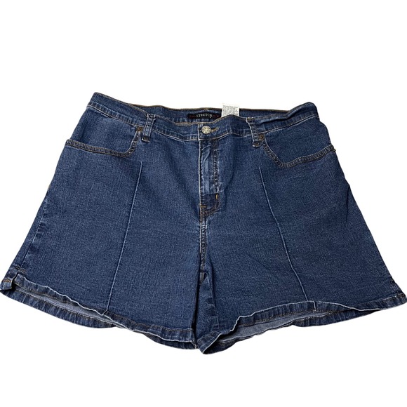 bill blass Pants - Bill Blass Jeans Womens 10 Blue Stretch Denim Shorts High Rise Seam Front Pocket